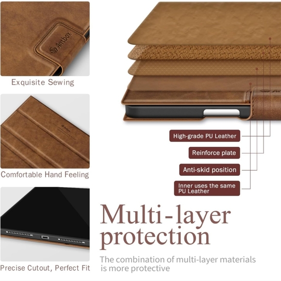 iPad Pro 11 Inch Case 2024 M4, Premium Vegan Leather - Picture 5 of 7